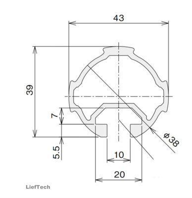 Dicke 1,7 mm Anodisiertes Aluminiumrohrrohr mit Rille ISO9001