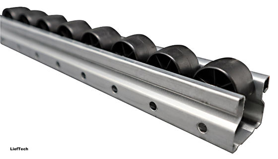 4 Meter Stahlrohr-Spur-Roller Erweiterte Rad-Flow-Rackkomponente