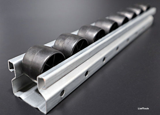 4 Meter Stahlrohr-Spur-Roller Erweiterte Rad-Flow-Rackkomponente