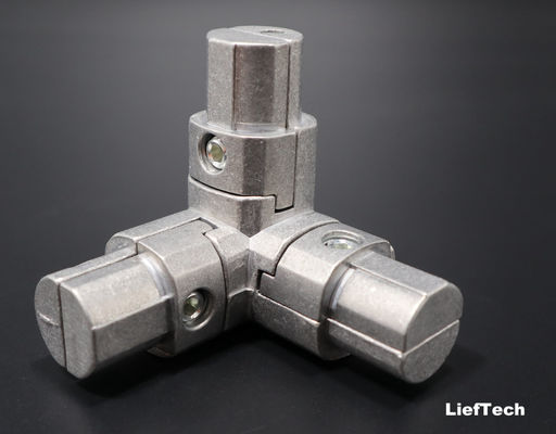 Drei-dimensionale 90°-Rohrverbindung aus anodiertem Aluminium